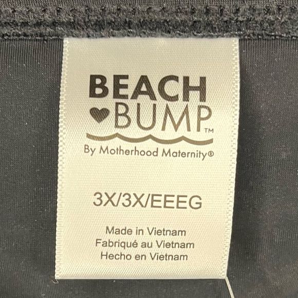 #91 Beach Bump PLus Size Smocked Waist Maternity One Piece Swimsuit UPF 50+ - Picture 8 of 10